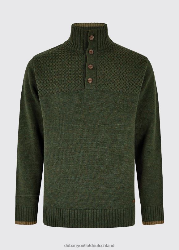 Männer 4T2X61077 Dubarry Rundholzpullover mit Knopfkragen Kleidung Olive