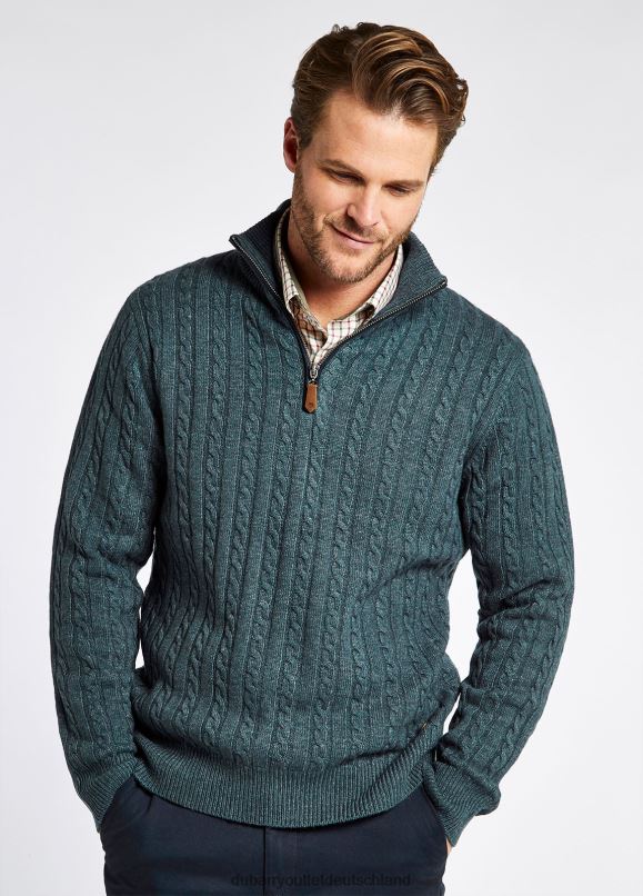Männer 4T2X61100 Dubarry Cronin-Pullover mit Reißverschluss am Kragen Kleidung dunkler Kieselstein