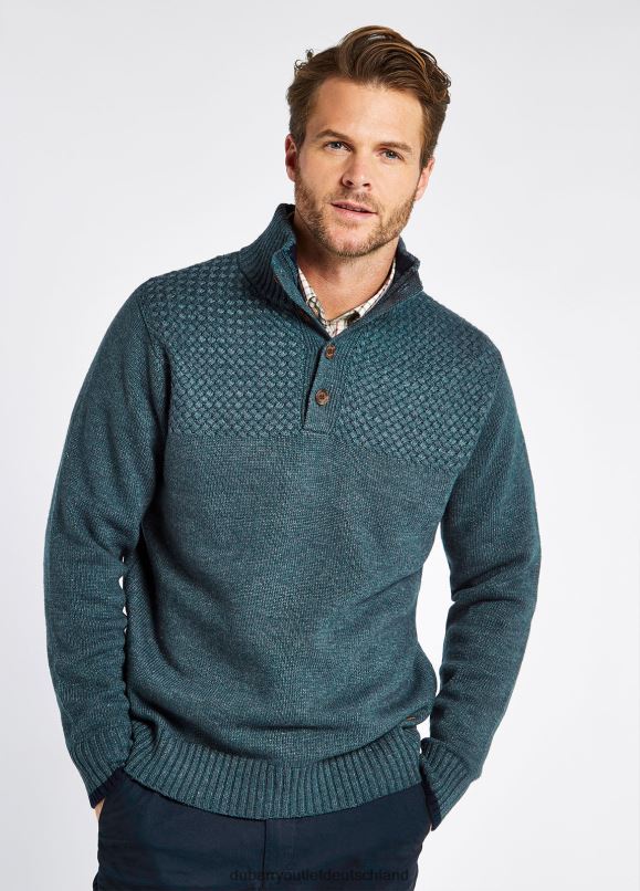 Männer 4T2X61123 Dubarry Rundholzpullover mit Knopfkragen Kleidung dunkler Kieselstein