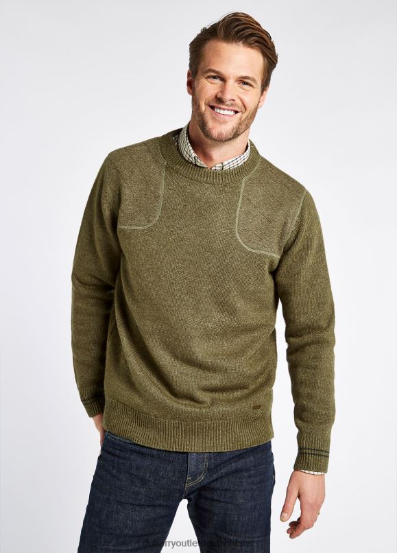 Männer 4T2X6991 Dubarry Pullover mit Rundhalsausschnitt von Clarinbridge Kleidung düsteres Grün