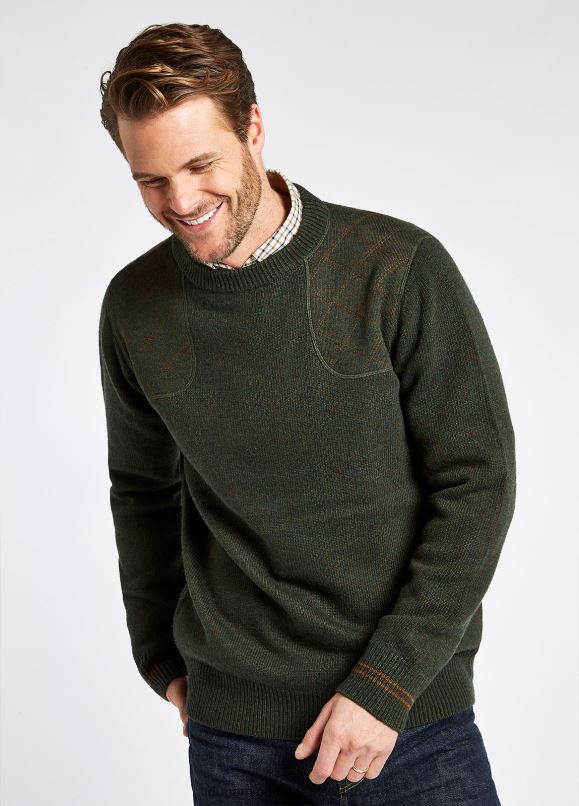 Männer 4T2X6995 Dubarry Pullover mit Rundhalsausschnitt von Clarinbridge Kleidung Olive